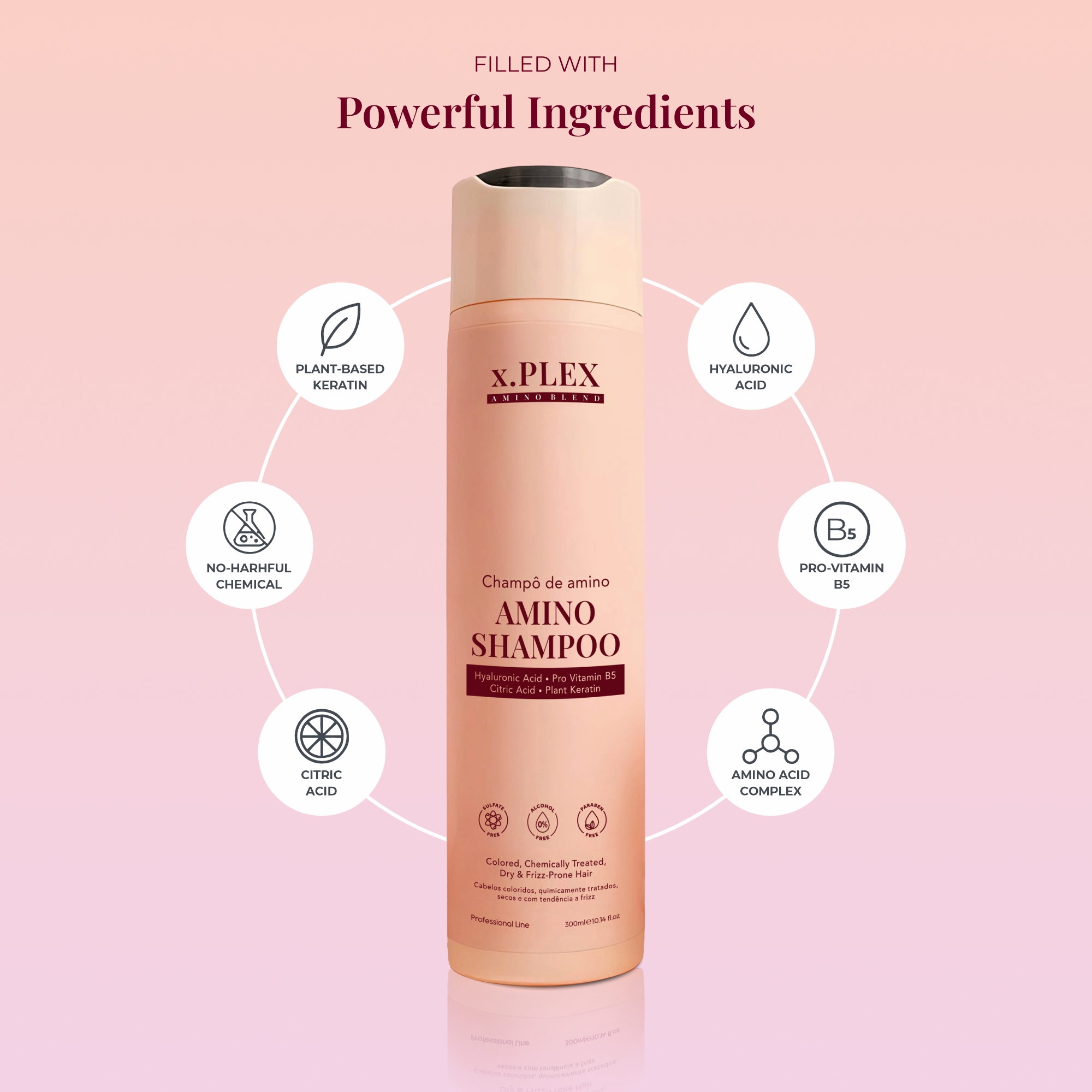 x.PLEX Amino Shampoo – Sulfate Free 300ML - Image 3